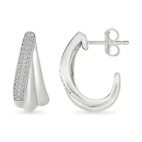 Diamond "J" Shape Earring