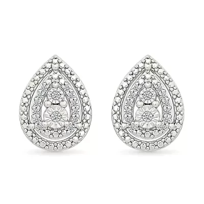 Diamond Tear Drop Stud Earring