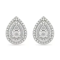 Diamond Tear Drop Stud Earring