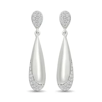 Diamond Tear Drop Bar Fancy Dangle Earring