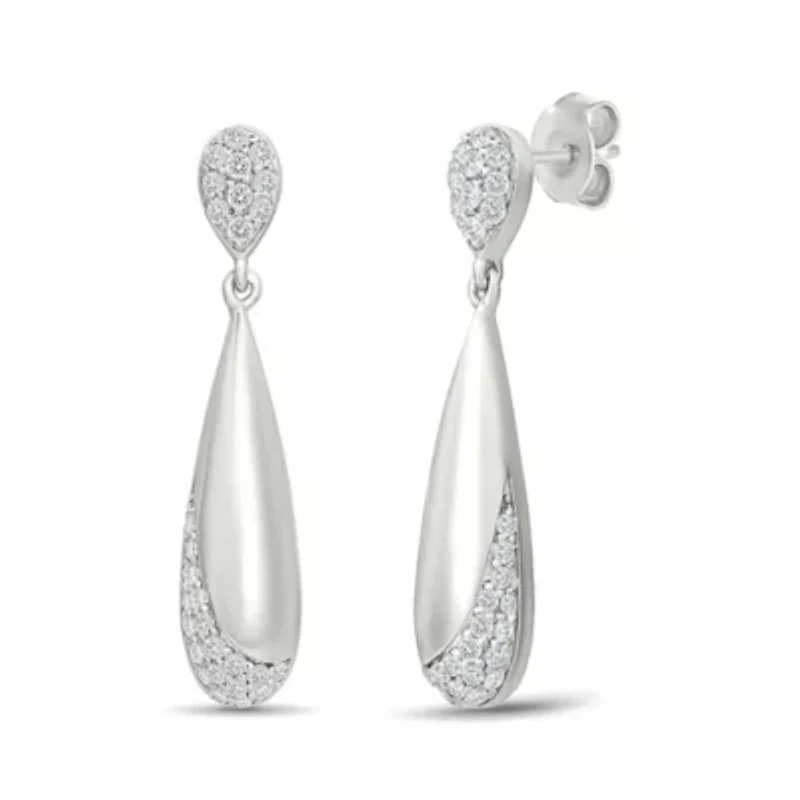 Diamond Tear Drop Bar Fancy Dangle Earring