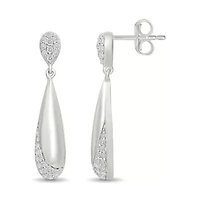 Diamond Tear Drop Bar Fancy Dangle Earring