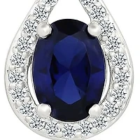 Lab Created Created Blue Sapphire and Created White Sapphire Infinity Earring
