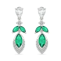 Lab Created Created Emerald and Created White Sapphire Fashion Earring