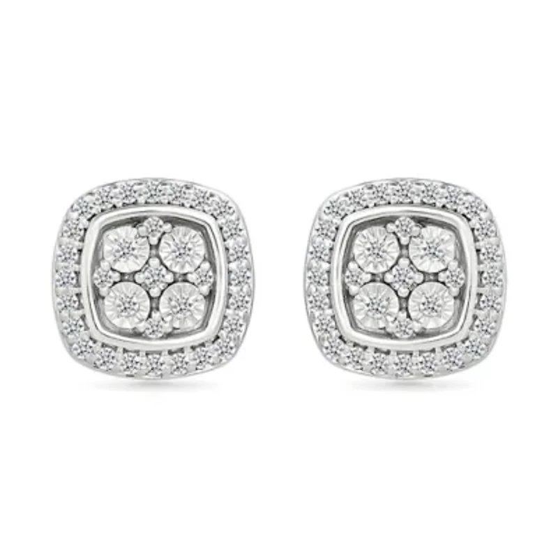 Diamond Cushion Shape Fashion Stud Earring