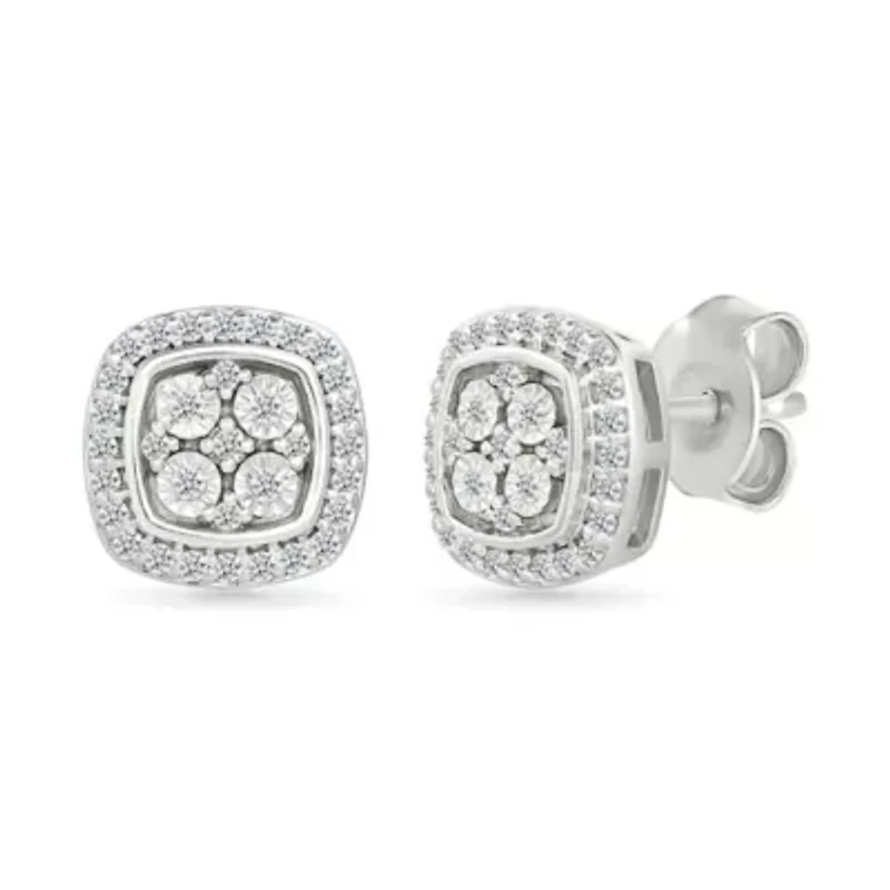 Diamond Cushion Shape Fashion Stud Earring