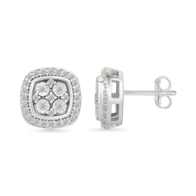 Diamond Cushion Shape Fashion Stud Earring