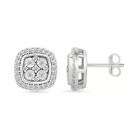 Diamond Cushion Shape Fashion Stud Earring