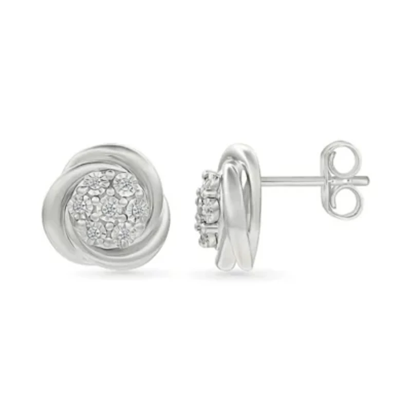 Diamond Knot Fancy Stud Earring