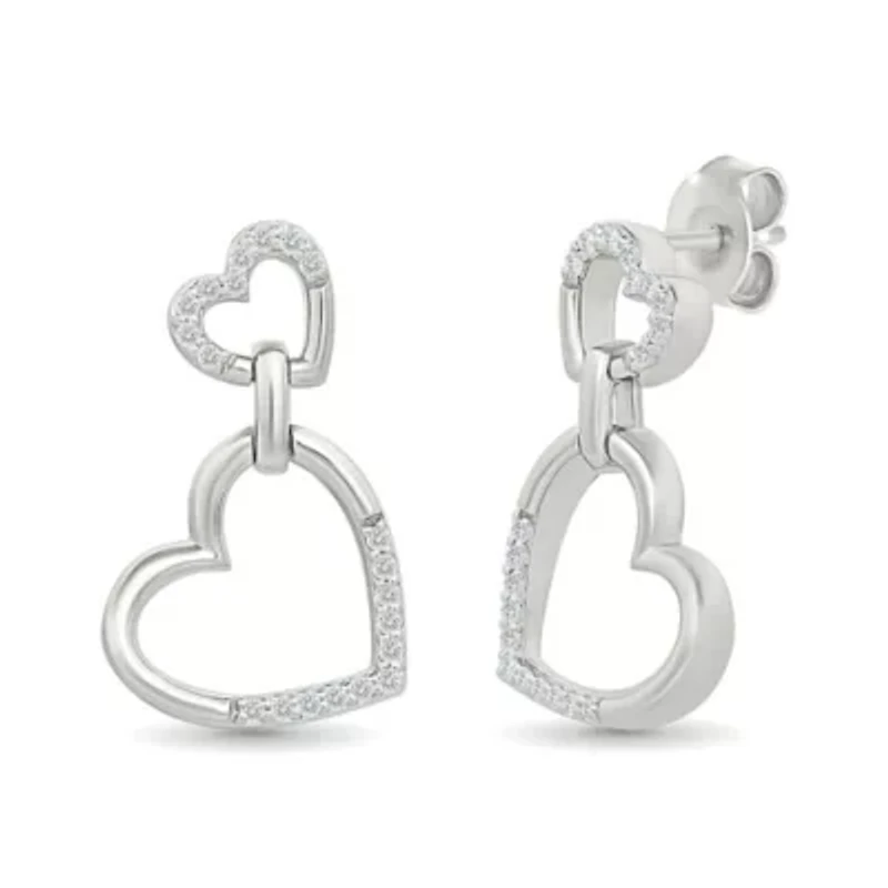 Diamond Dangling Heart Earring