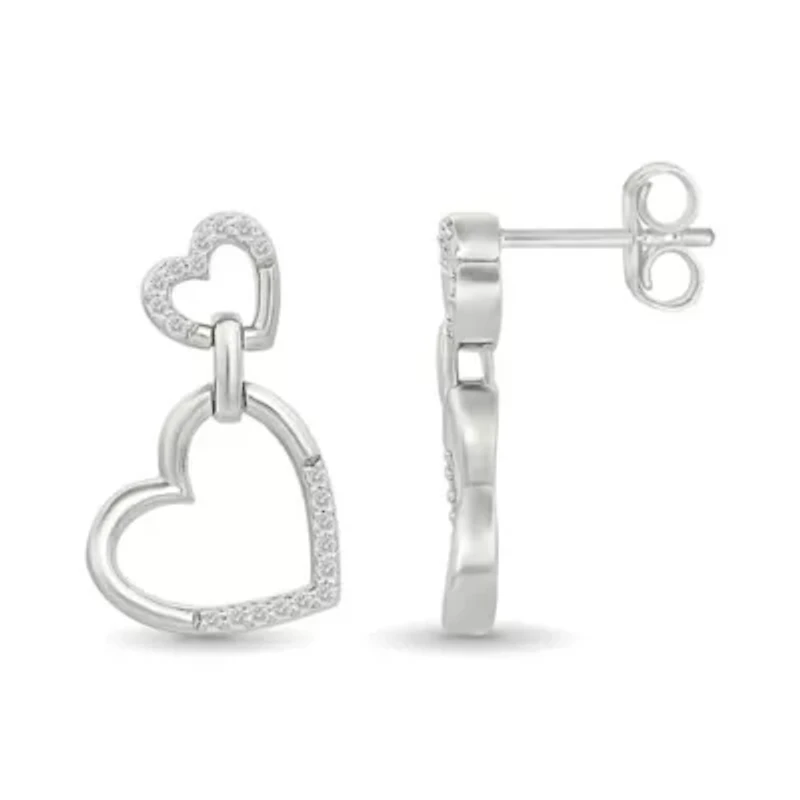 Diamond Dangling Heart Earring