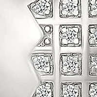 Diamond Puffy Heart Stud Earring