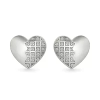 Diamond Puffy Heart Stud Earring