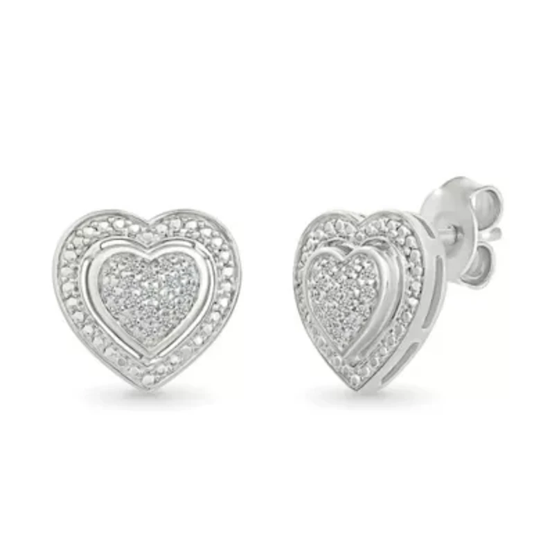 Diamond Fancy Heart Stud Earring