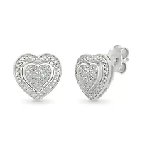 Diamond Fancy Heart Stud Earring