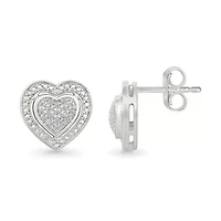 Diamond Fancy Heart Stud Earring