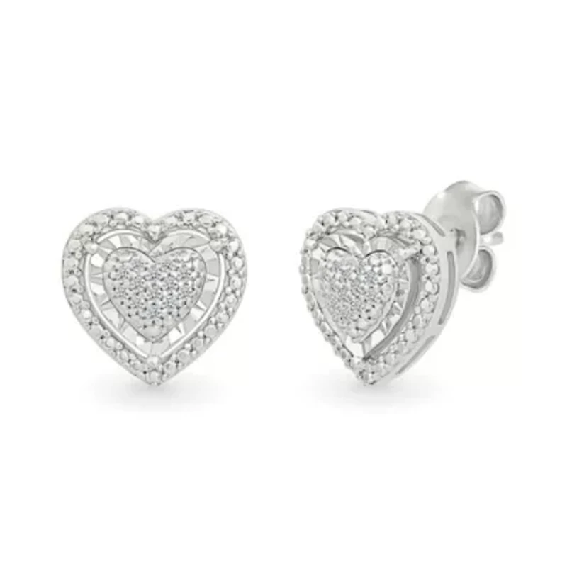 Diamond Fancy Heart Stud Earring