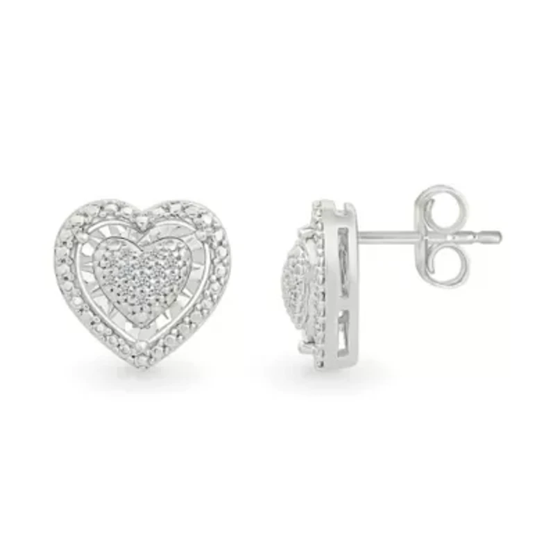 Diamond Fancy Heart Stud Earring