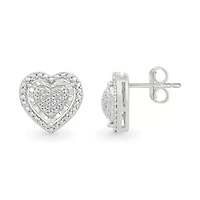 Diamond Fancy Heart Stud Earring