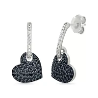 Diamond Composite Heart Dangle Earring