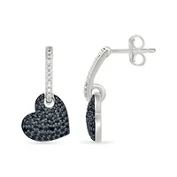 Diamond Composite Heart Dangle Earring