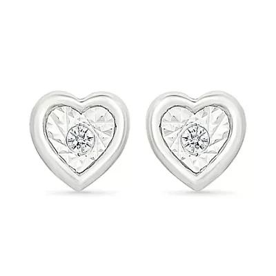 Diamond Heart Stud Earring
