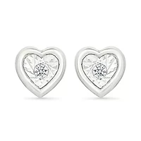 Diamond Heart Stud Earring