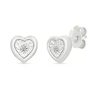 Diamond Heart Stud Earring