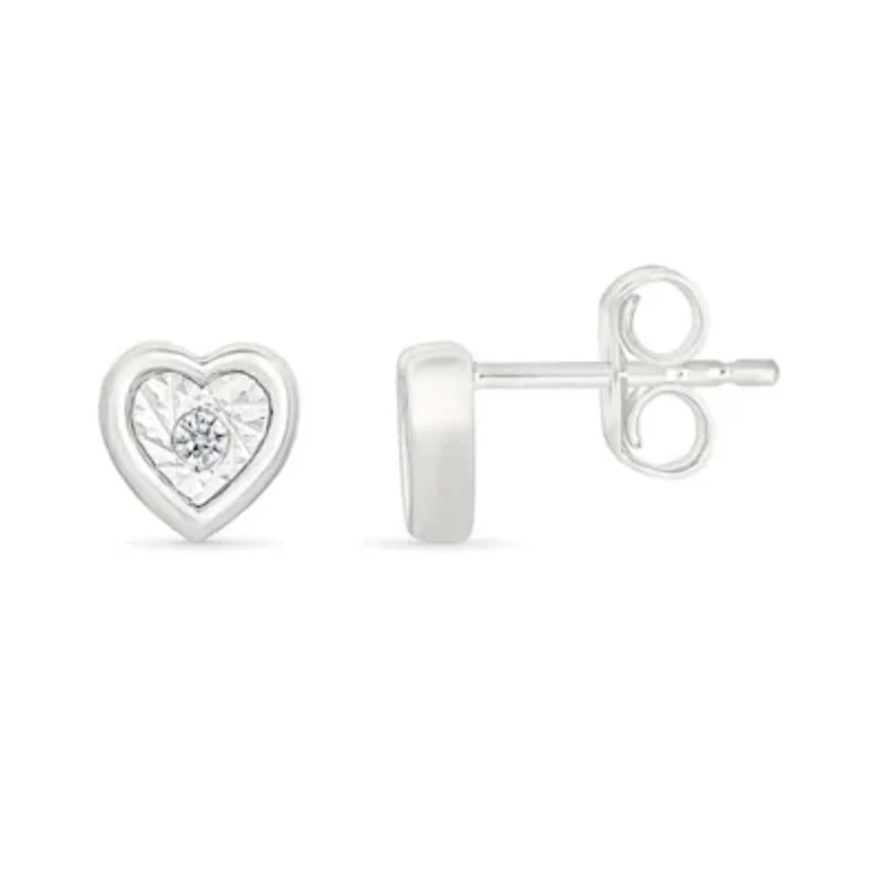 Diamond Heart Stud Earring