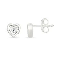 Diamond Heart Stud Earring