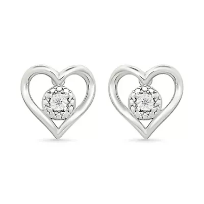 Diamond Heart Stud Earring