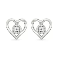 Diamond Heart Stud Earring