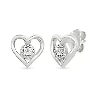 Diamond Heart Stud Earring