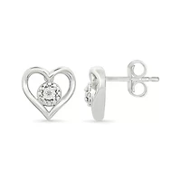Diamond Heart Stud Earring