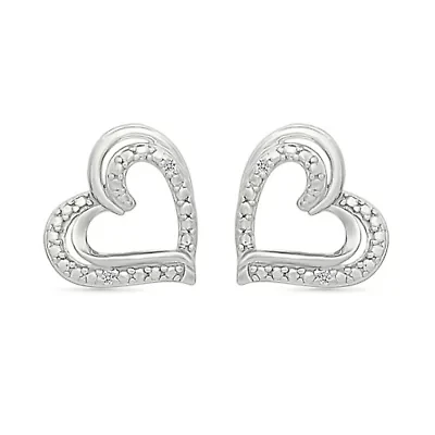 Diamond Heart Stud Earring