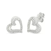 Diamond Heart Stud Earring