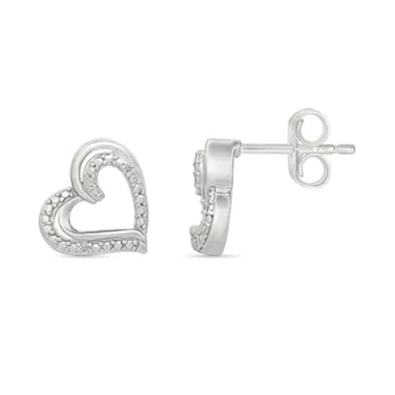 Diamond Heart Stud Earring