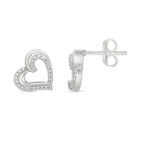Diamond Heart Stud Earring