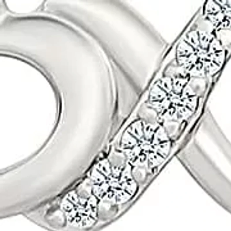 Diamond X Heart Stud Earring
