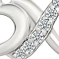 Diamond X Heart Stud Earring