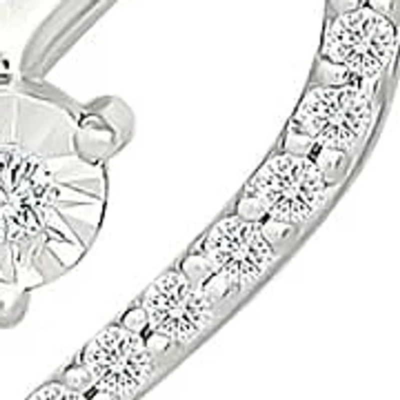 Diamond Entwined Hearts Stud Earring
