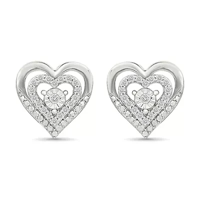Diamond Fancy Heart Stud Earring