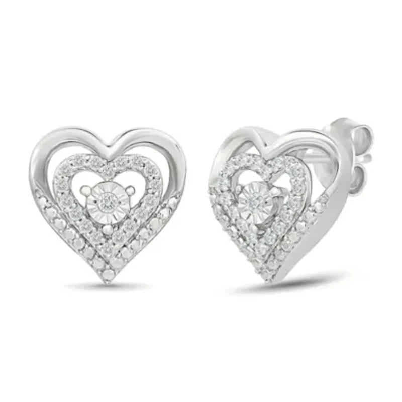 Diamond Fancy Heart Stud Earring