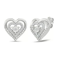 Diamond Fancy Heart Stud Earring