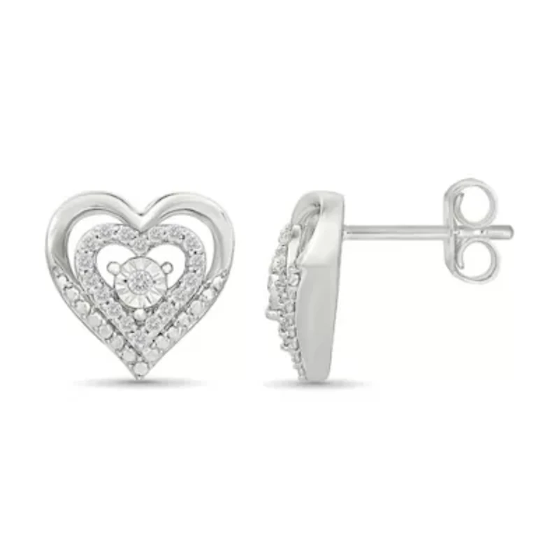 Diamond Fancy Heart Stud Earring