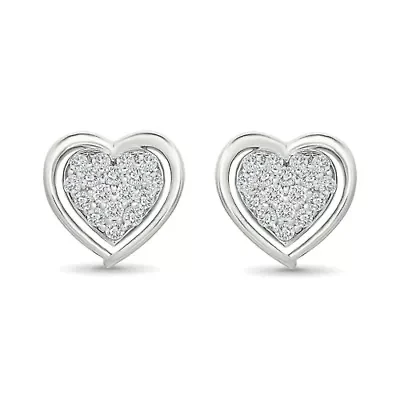 Diamond Fancy Heart Stud Earring