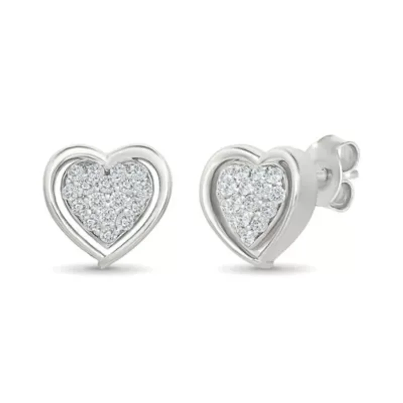 Diamond Fancy Heart Stud Earring