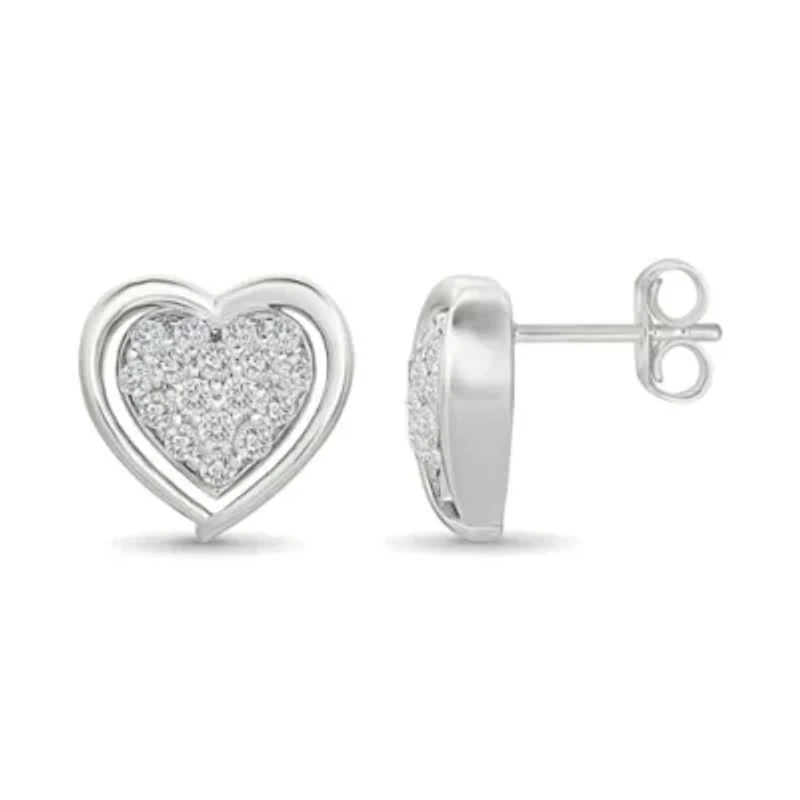 Diamond Fancy Heart Stud Earring
