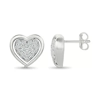 Diamond Fancy Heart Stud Earring