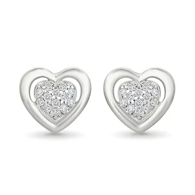 Diamond Fashion Heart Stud Earring